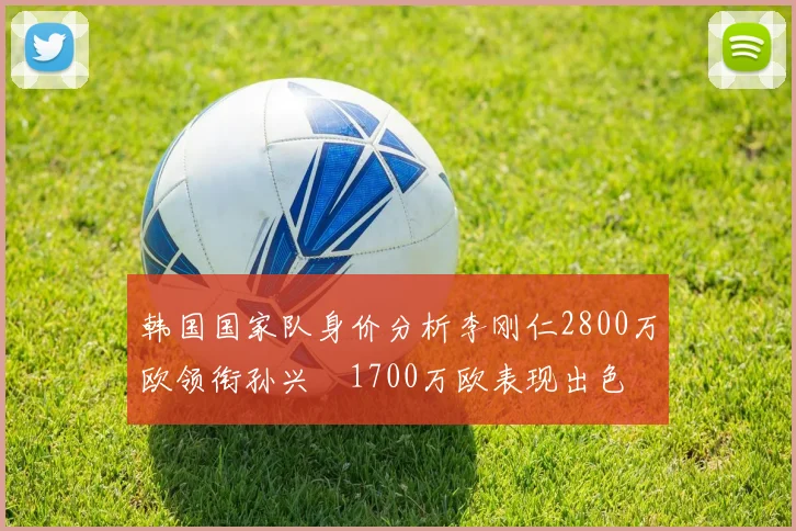 韩国国家队身价分析李刚仁2800万欧领衔孙兴慜1700万欧表现出色